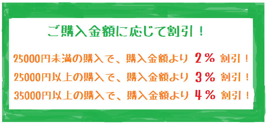 購入金額に応じて割引